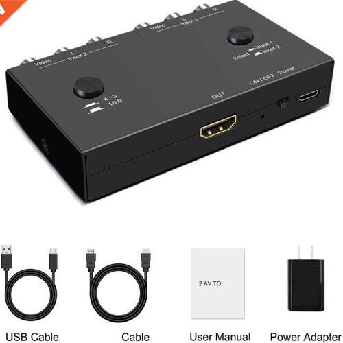 AV To HDMI-compatible Converter Double AV Port RCA To HDMI-c