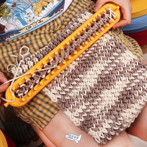 Rectangle Scarf Knitting Loom Kit Set Sewing Needle Scarves