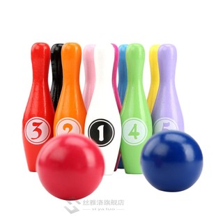 Colorful Standard 12 Piece Bowling Set w/ 10 Pins, 2 Bowling