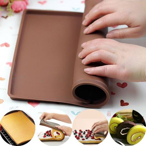 2 Pieces Rectangular Shape Silicone Swiss Cake Mat Sushi Mol