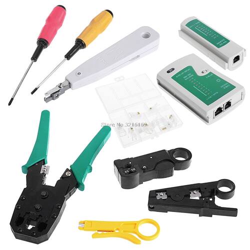 For 11 in 1 Cable Hand Tool Crimper Computer Network Tool Ki