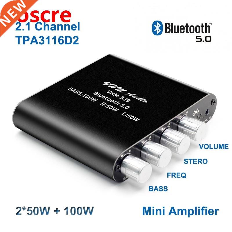 2*50W+100W Bluetooth 5.0 TPA3116D2 HIFI Digital Power Amplif