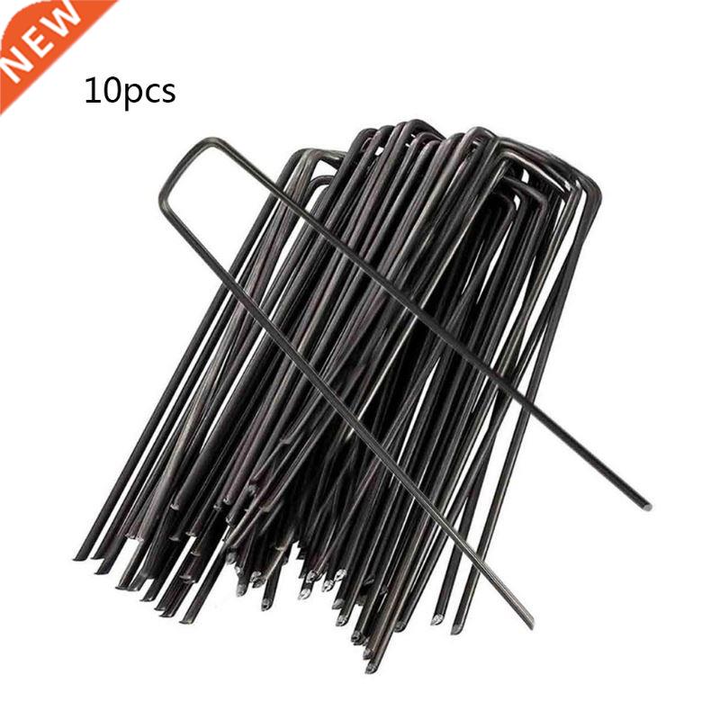 10 Pcs U-shape Garden Staples Ground Stakes Pegs Garden Pins