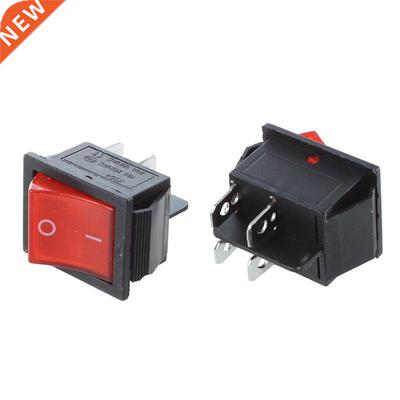 2 Pcs KCD4 DPST ON-OFF 4 Pin Rocker Boat Switch 15A/20A AC 2