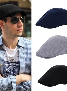 Men's Solid Cotton Berets Adjustment Buckle Peaky Blinde