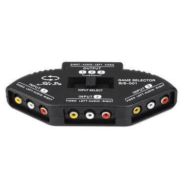 3 Way Port Audo Vdeo AV RCA Spltter 3 n 1 out Swtcher