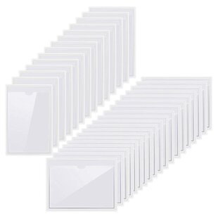 40PCS Index Card Holder, 2 Size Transparent Label Holders Ar