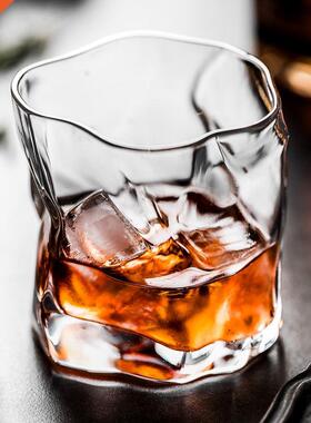 Whisky Glass Crumple Whiskey Tumbler Glasses Irregular Folds