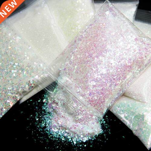 White Iridescent Nail Glitter AB Color Shiny Mermaid Sequins