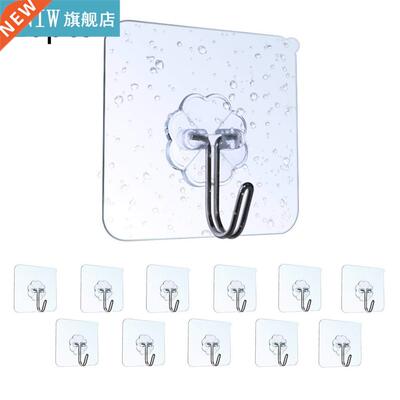 10 Pcs Strong Home Wall Hook Transparent Bathroom Towel Rack