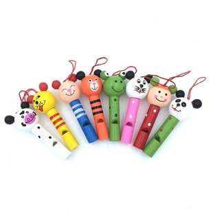 Creative Whistles Wooden Cartoon Animal Shape Musical Toy fo
