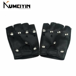 -Theatrical Punk Hip-Hop Gloves Women Men Luxury PU Leather