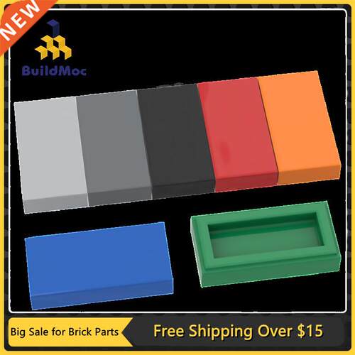 10Pcs MOC Parts 069 Tile 1 x 2 with Groove Compatible Brick