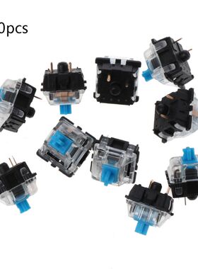 10Pcs Mechanical Keyboard Gateron MX  Pin Blue Switch Trans