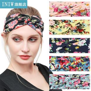 Boho Wide Headband Women Fashion Elastic Bandana Hair Band L