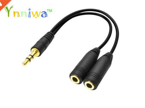 100pcs/lot black/white 3.5mm 1 in 2 couples audio line Earbu