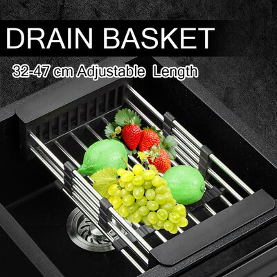 Stainless Steel Adjustable Telescopic Kitchen Over Sink Dish