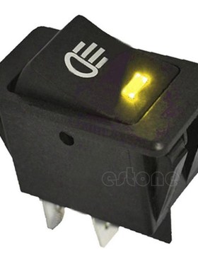 New 12V 35A Car Fog Light Rocker Switch 4Pins Yellow LED Das