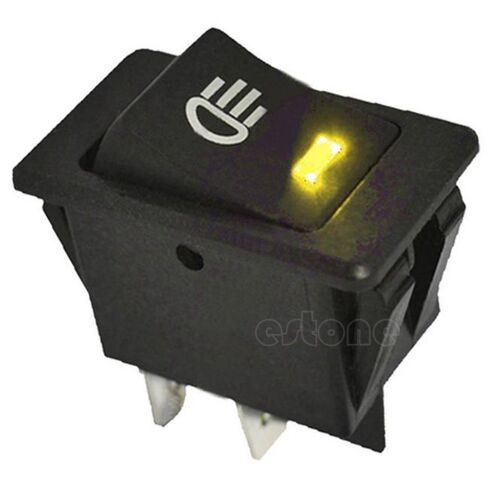 New 12V 35A Car Fog Light Rocker Switch 4Pins Yellow LED Das