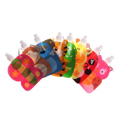 1PC Foldable Cartoon Animal Eco-Friendly Travel Drink Bottle