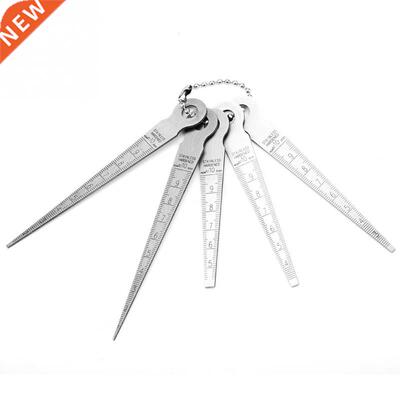 1 Set Stanless Steel Weldng Taper Feeler Gauge Rulers Hole