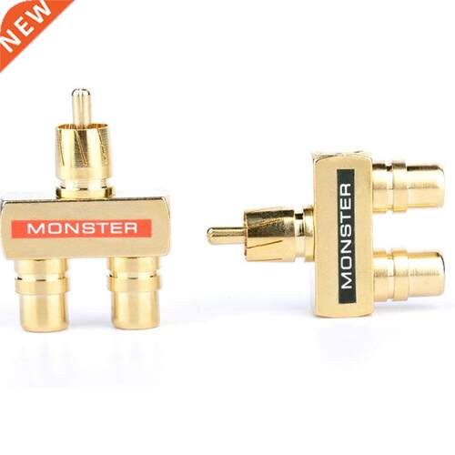 1 RCA Male To 2 RCA Female Plug Gold Plated Copper AV Audo