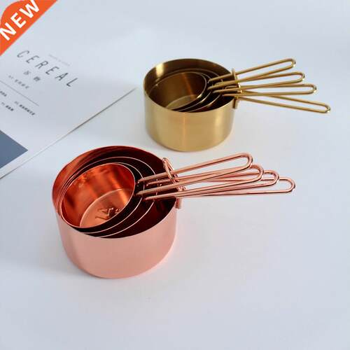 8pcs Stainless Steel Measuring Spoons Set Rose Gold Measurin