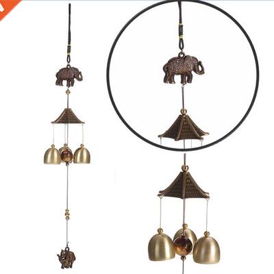Elephant Wind Chimes Hanging Lucky Copper Wind-bell Outdoor