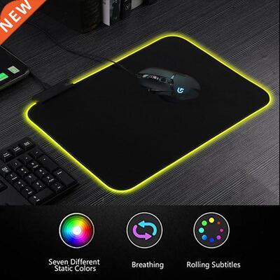 RGB Gaming Mouse Pad Rubber Mat RGB Colorful LED Lighting Ga