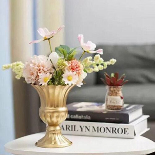 Vintage Metal Flower Vase Farmhouse Pot for Fresh Dried Flor