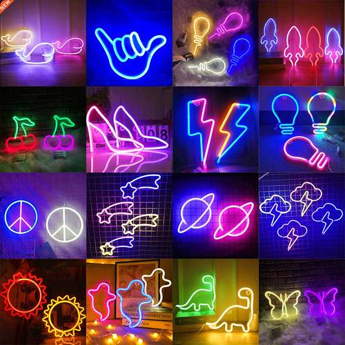 LED Neon Sign Light Fruit Shaped Restaurant Wall Neon Light
