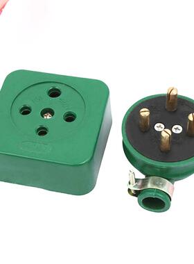 Green Round Pin 3 Phase 4 Wire 3P4W Indurial Socket Set 16