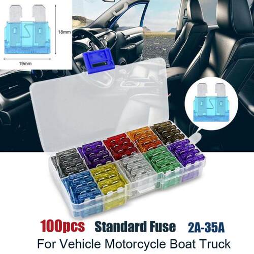 100pcs Assortment C Standd Fuses 2A 3A 5A 7.5A 10A 15A 2