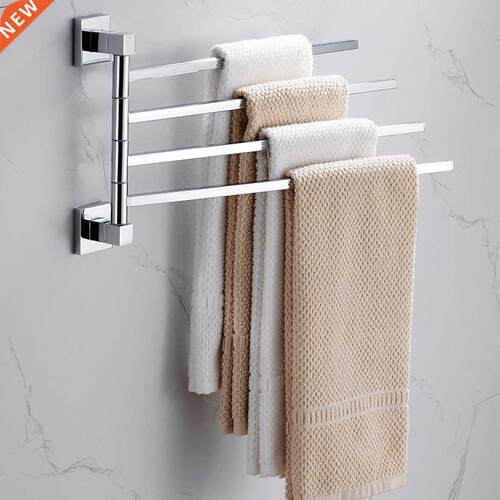 2/3/4 Bars Stainless Steel Towel Shelf Wall-Mounted Rotating