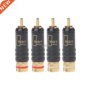 4pcs/Lot New Gold Plated Copper RCA Plug Durable RCA Connect