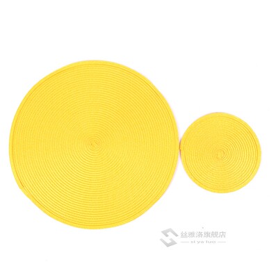 1pc Round Woven Placemats PP Waterproof Dining Table Mat Non