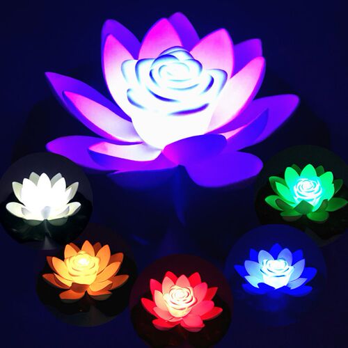 Lotus Light LED Colorful Lotus Waterproof Fake Lotus Pond Fl