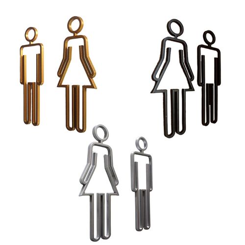 New Toilet Sign Wall Sticker 3D Acrylic Bathroom Sign Kids L