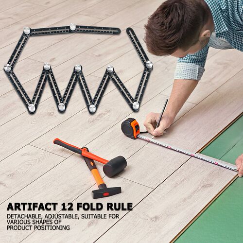 12 Fold Aluminium Alloy Angle Ruler Finder Measuring Ruler P