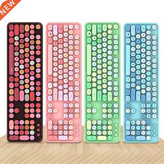 3 in 1 2.4G Wireless Keyboard Set Mixed Candy Color Roud Key