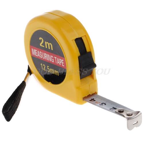 Multifunction Yellow Case 2 Meter Mini Pocket Tape Ruler Mea