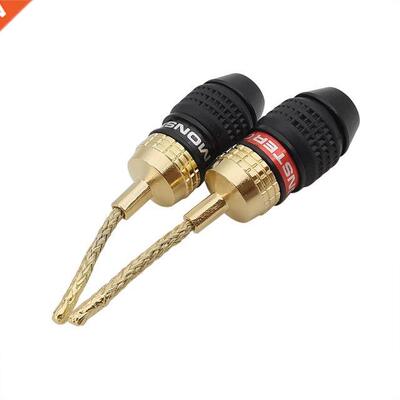 2mm Braided Wire Speaker Plug Gold-Plated Banana Plug Connec