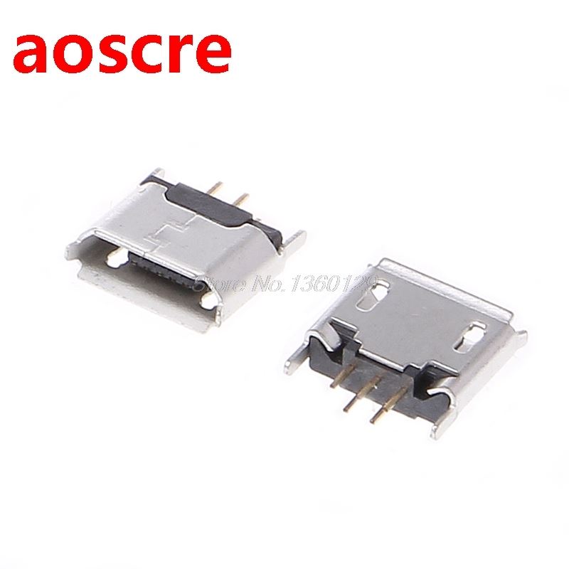 10 Pcs Micro USB Type B Female Socket 180 Degree 5-Pin SMD S