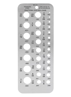 29 Fractional Size Drill Gauge Stainless Steel Template Dril
