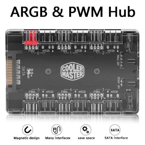 4Pin PWM 3Pin Addressable RGB Adapter 1 to 6 Multi Way Split