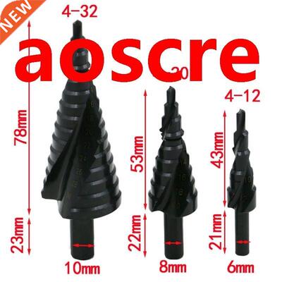 3 Pcs/set 4-32MM HSS Cobalt Step Drills Nitrogen High Speed
