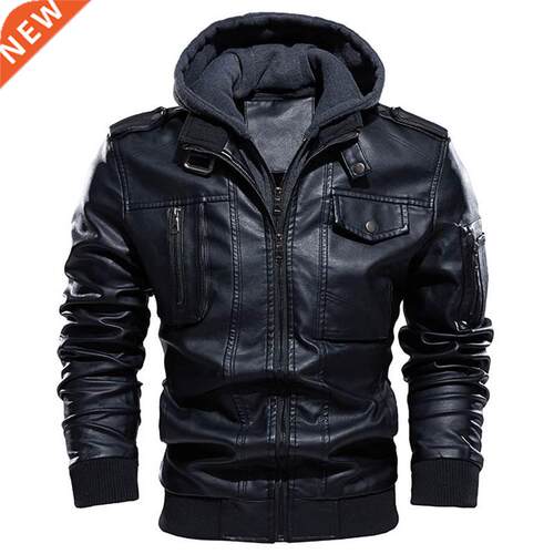 Motorcycle Jacket Men Casual PU Leather Jackets Man Winter T