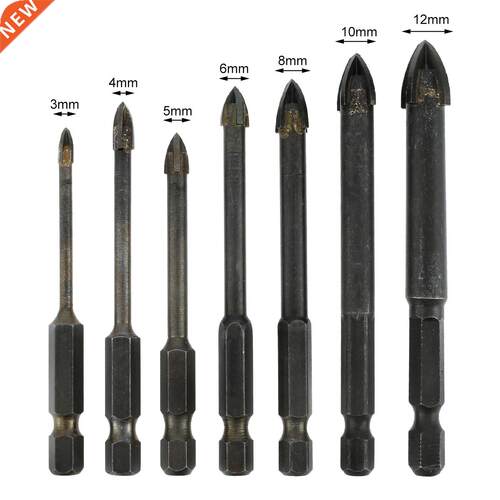 7Pcs Carbide 1/4 Inch Hex Shank Triangle Masonry Drill Bit S