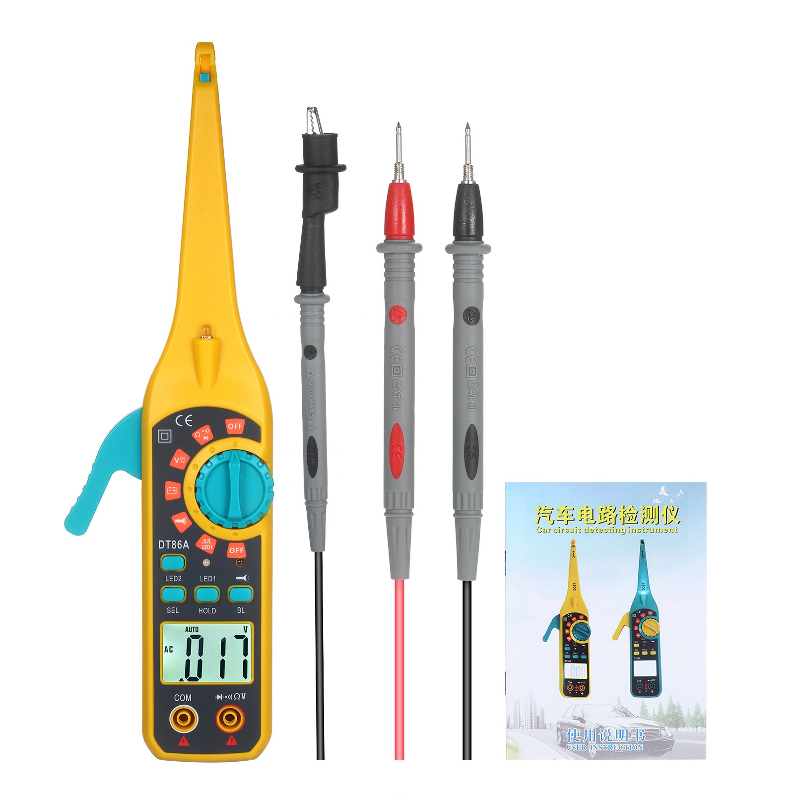LCD Digital Car Circuit Detecting Instrument Auto Circuit Te