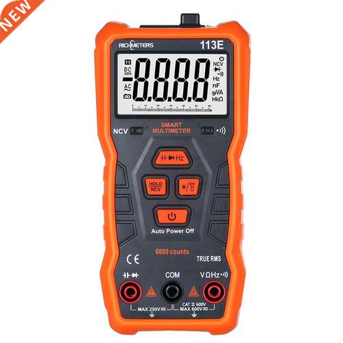 RM113E NCV Dgtal Multmeter 6000 Counts Auto Rangng AC/DC